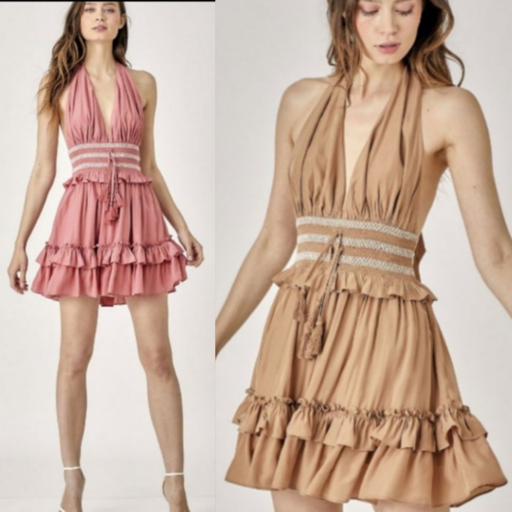 37875 Ruffled Halter Dress - Picture 7 of 7